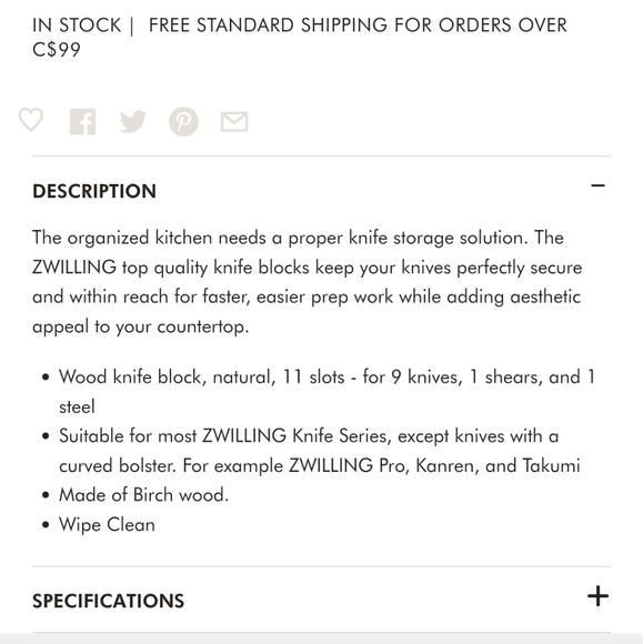 New Zwilling empty Natural Wood Knife Block - Picture 5 of 5